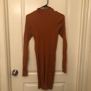 Ribbed orange zest sweater dress